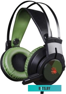 Наушники (Гарнитура) A4Tech Bloody J450 (черный/зеленый)