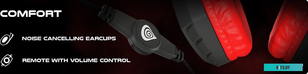 Наушники (Гарнитура) Genesis Argon 200 (черный/красный)