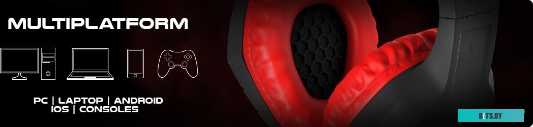 Наушники (Гарнитура) Genesis Argon 200 (черный/красный)