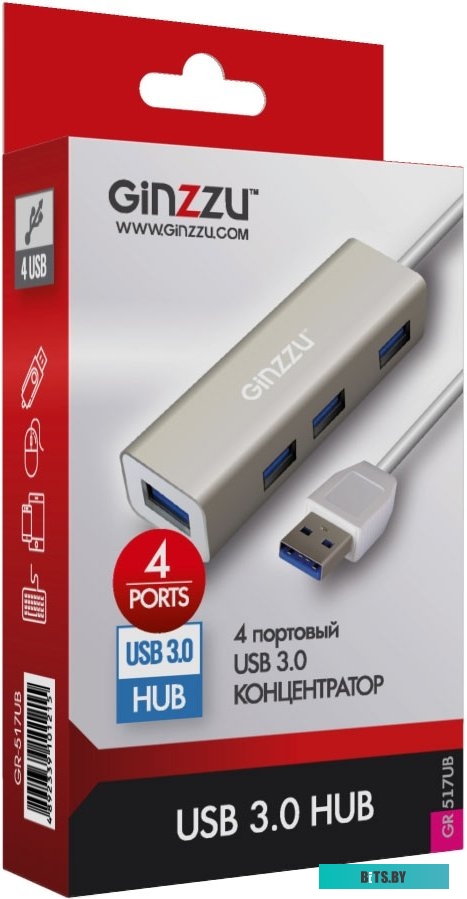 USB-хаб Ginzzu GR-517UB