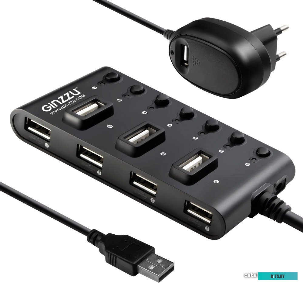 USB-хаб Ginzzu GR-487UAB