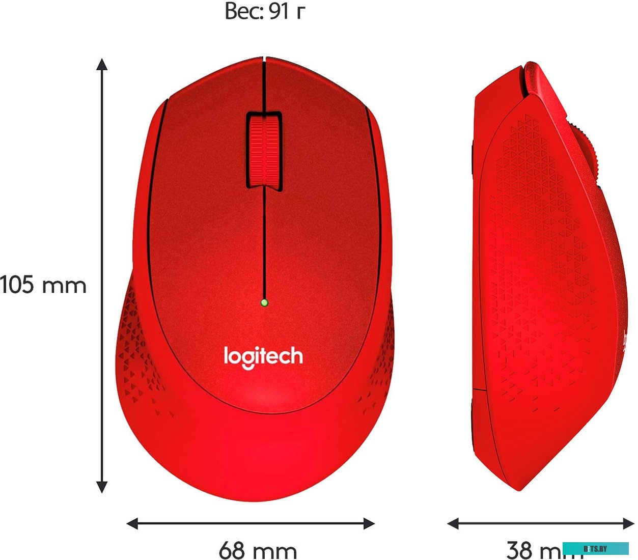 Мышь Logitech M330 Silent Plus (красный) <910-004911>