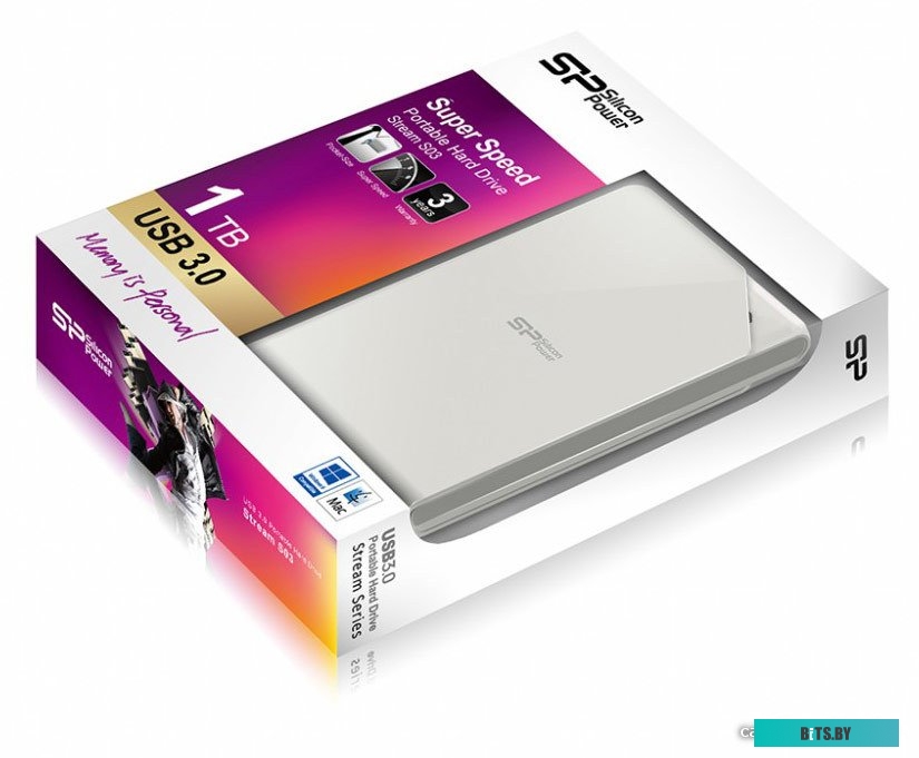 Внешний жесткий диск Silicon Power Stream S03 1TB White (SP010TBPHDS03S3W)