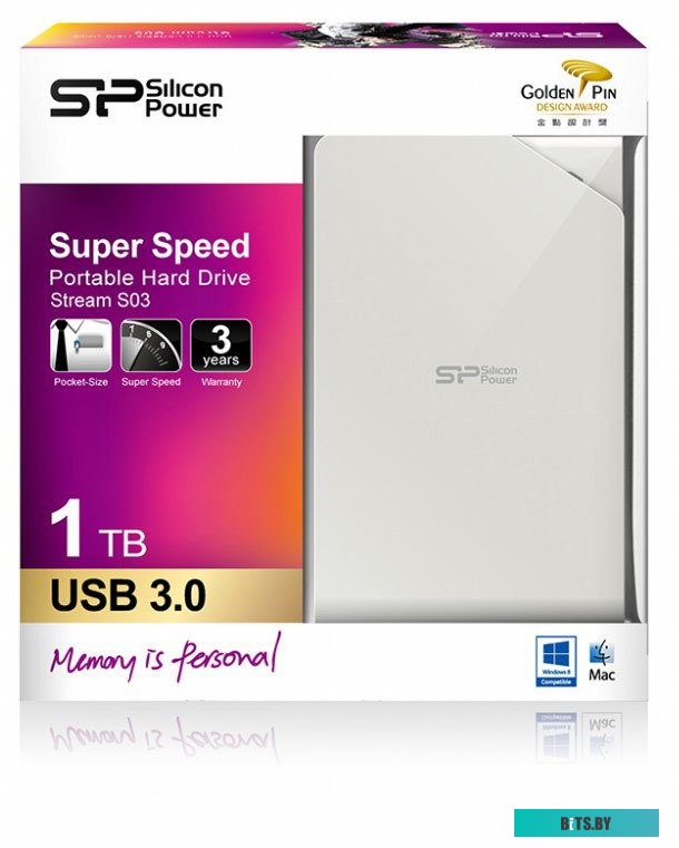 Внешний жесткий диск Silicon Power Stream S03 1TB White (SP010TBPHDS03S3W)