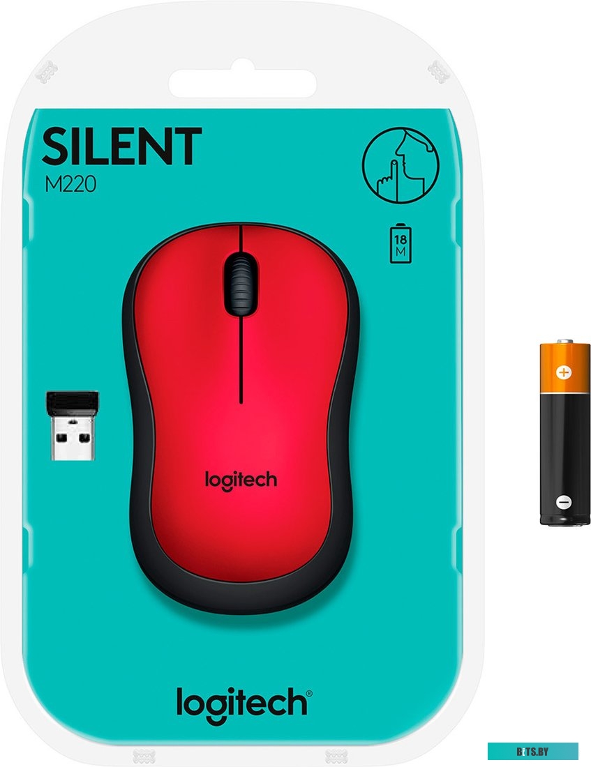 Мышь Logitech M220 Silent (красный) [910-004880]