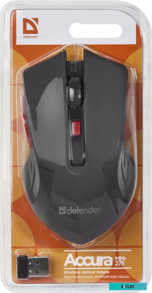 Мышь Defender Accura MM-275 (черный/красный) <52276>