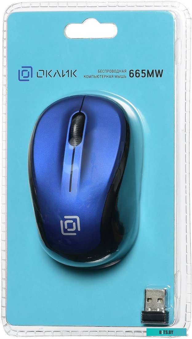 Мышь Oklick 665MW (черный/синий) <1025132>