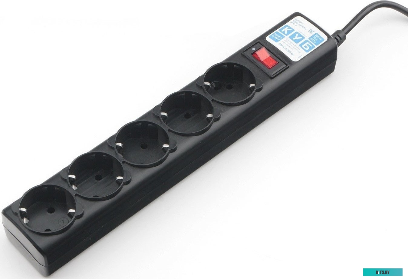Удлинитель Power Cube 5 розеток, черный, 3 м (SPG-B-10-BLACK)