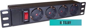TWT-PDU10-10A4P Блок распределения питания Lanmaster TWT-PDU10-10A4P гор.размещ. 4xSchuko 10A