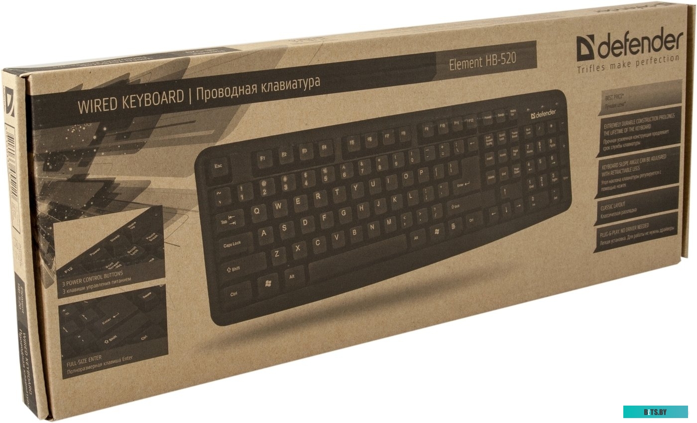 Клавиатура Defender Element HB-520 PS/2 RU (черный) <45520>