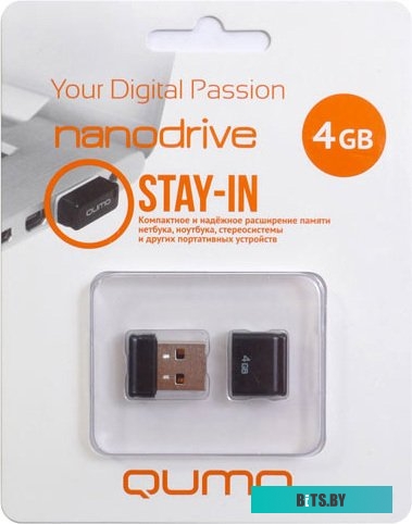 QM16GUD-NANO-B USB накопитель (Флешка) Qumo NanoDrive 16Gb Black