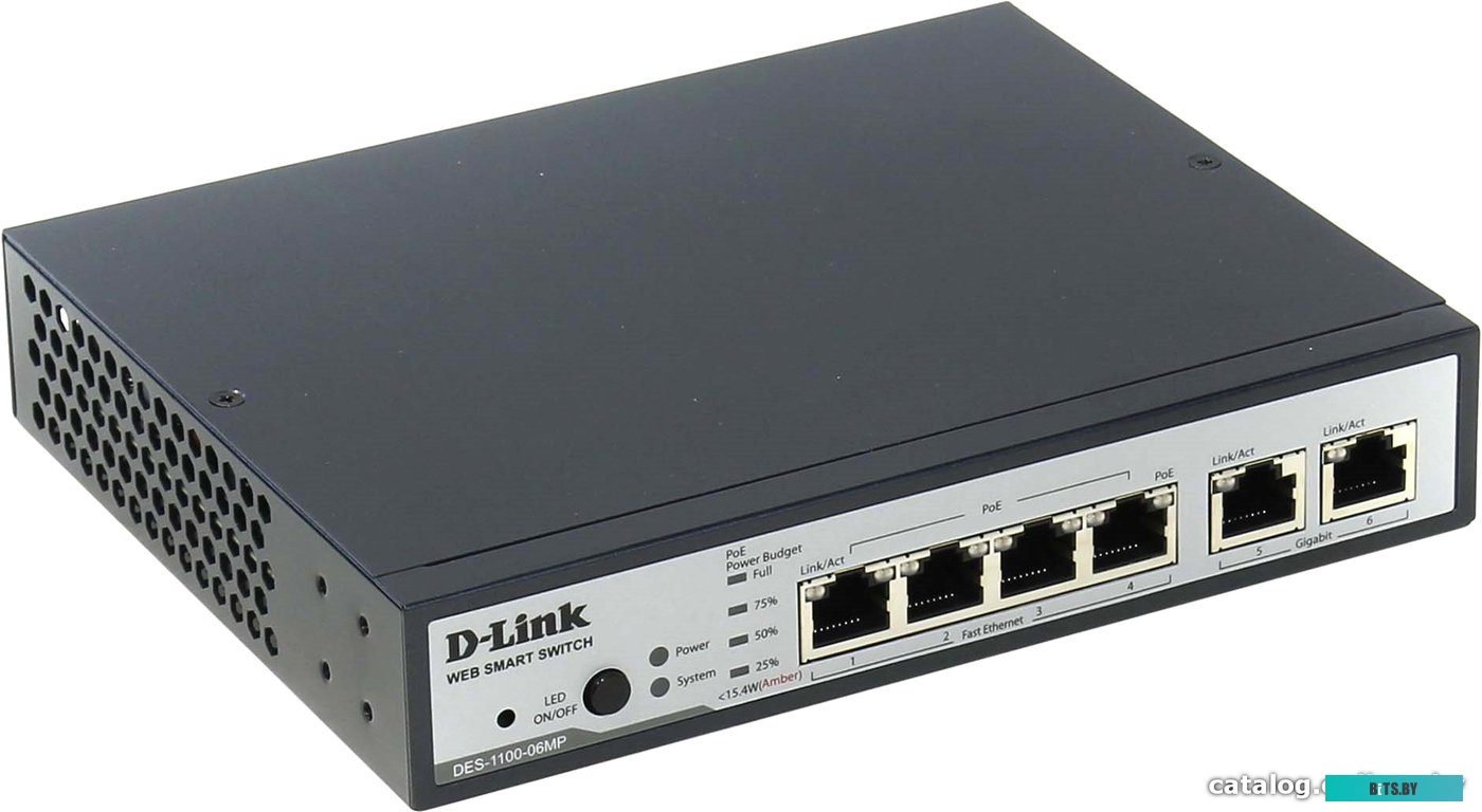 Управляемый коммутатор 2-го уровня D-Link DES-1100-06MP/A1A