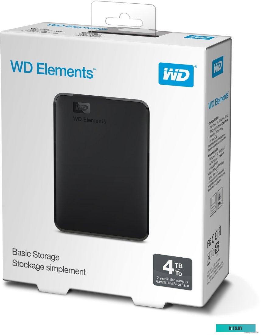 Внешний жесткий диск Western Digital Elements Portable 4TB WDBU6Y0040BBK