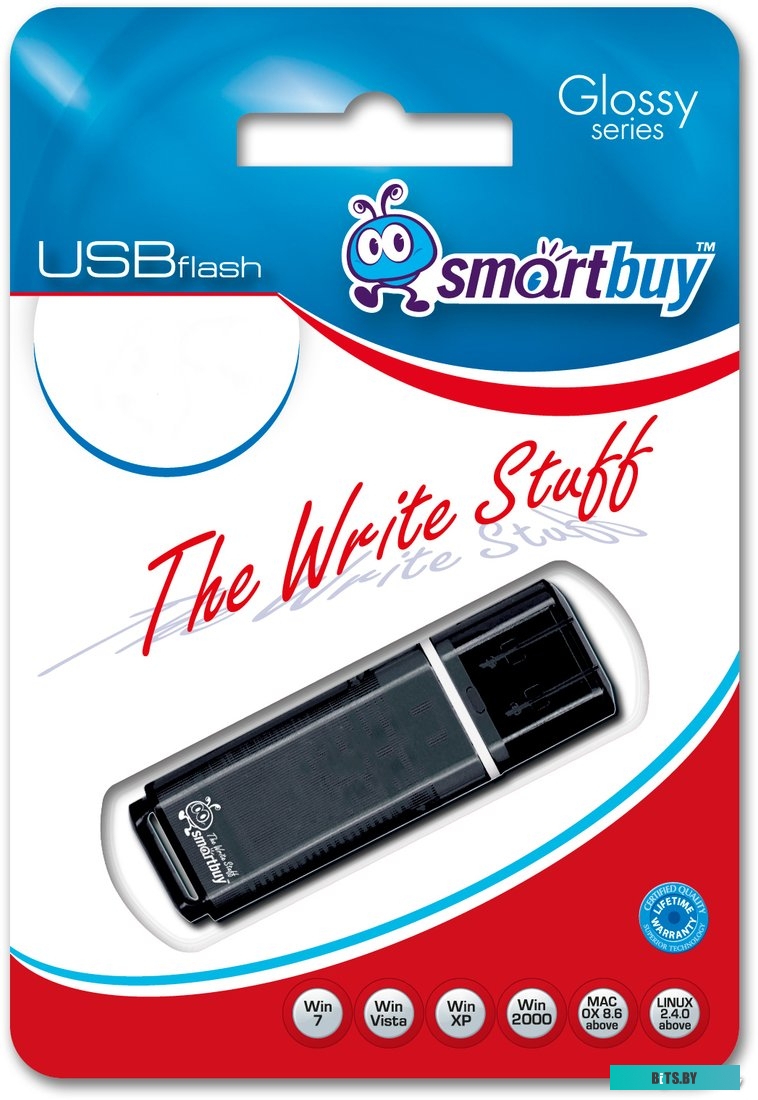 USB накопитель (Флешка) Smart Buy Glossy Black 16GB (SB16GBGS-K)