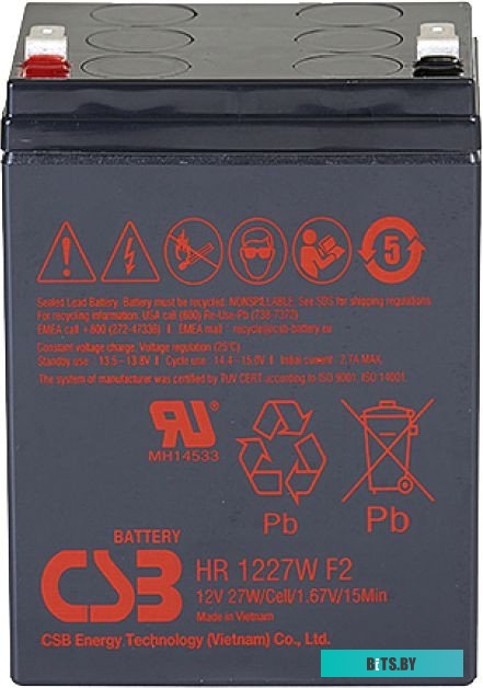 Аккумулятор для ИБП CSB Battery HR1227W F2 (12В/6.5 А·ч) <7944>