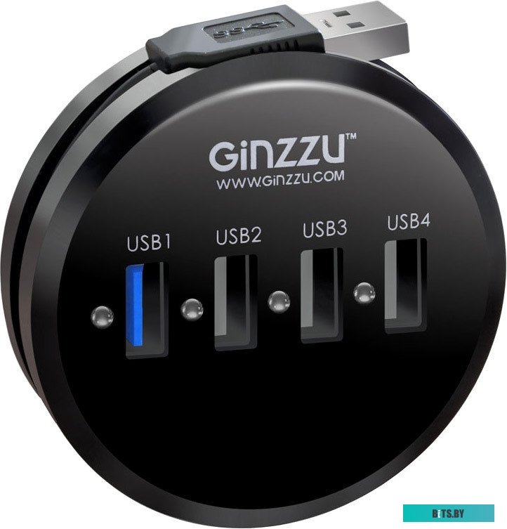 Хаб USB GR-314UB GINZZU USB 3.0/2.0, 4 port(1xUSB3.0+3xUSB2.0)