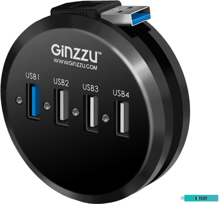 Хаб USB GR-314UB GINZZU USB 3.0/2.0, 4 port(1xUSB3.0+3xUSB2.0)
