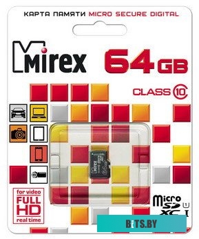 Карта памяти Mirex microSDXC UHS-I (Class 10) 64GB (13612-MC10SD64)