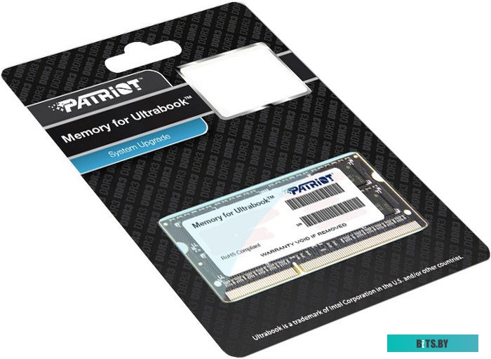 Оперативная память Patriot Memory for Ultrabook 8GB DDR3 SO-DIMM PC3-12800 (PSD38G1600L2S)