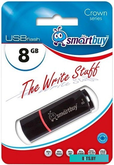 USB накопитель (Флешка) SmartBuy Crown 8Gb Black (SB8GBCRW-K) <SB8GBCRi-K>