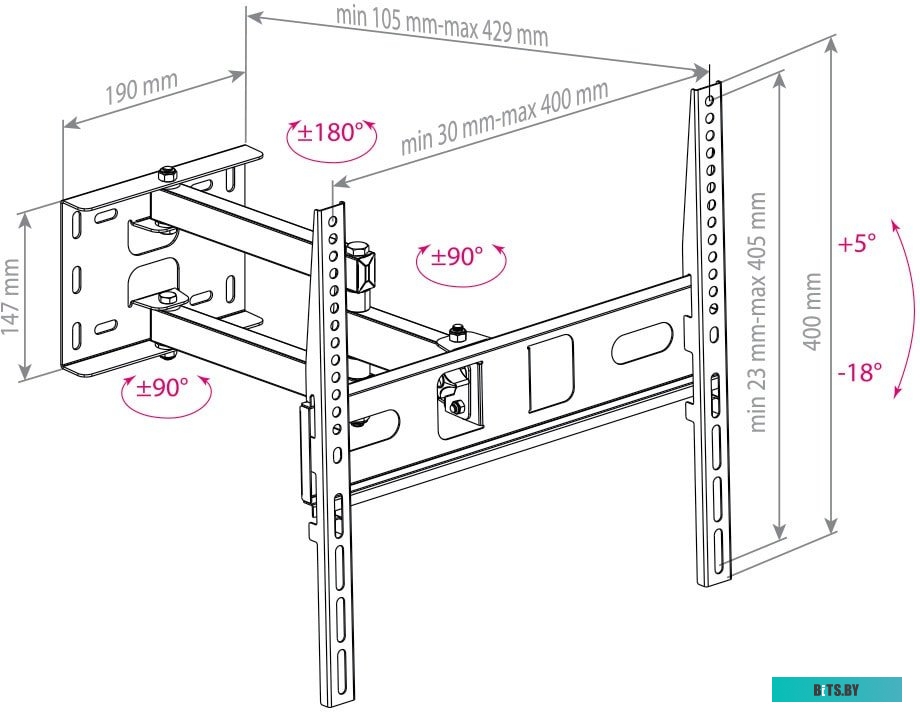 Кронштейн Arm Media PT-15 NEW (черный)