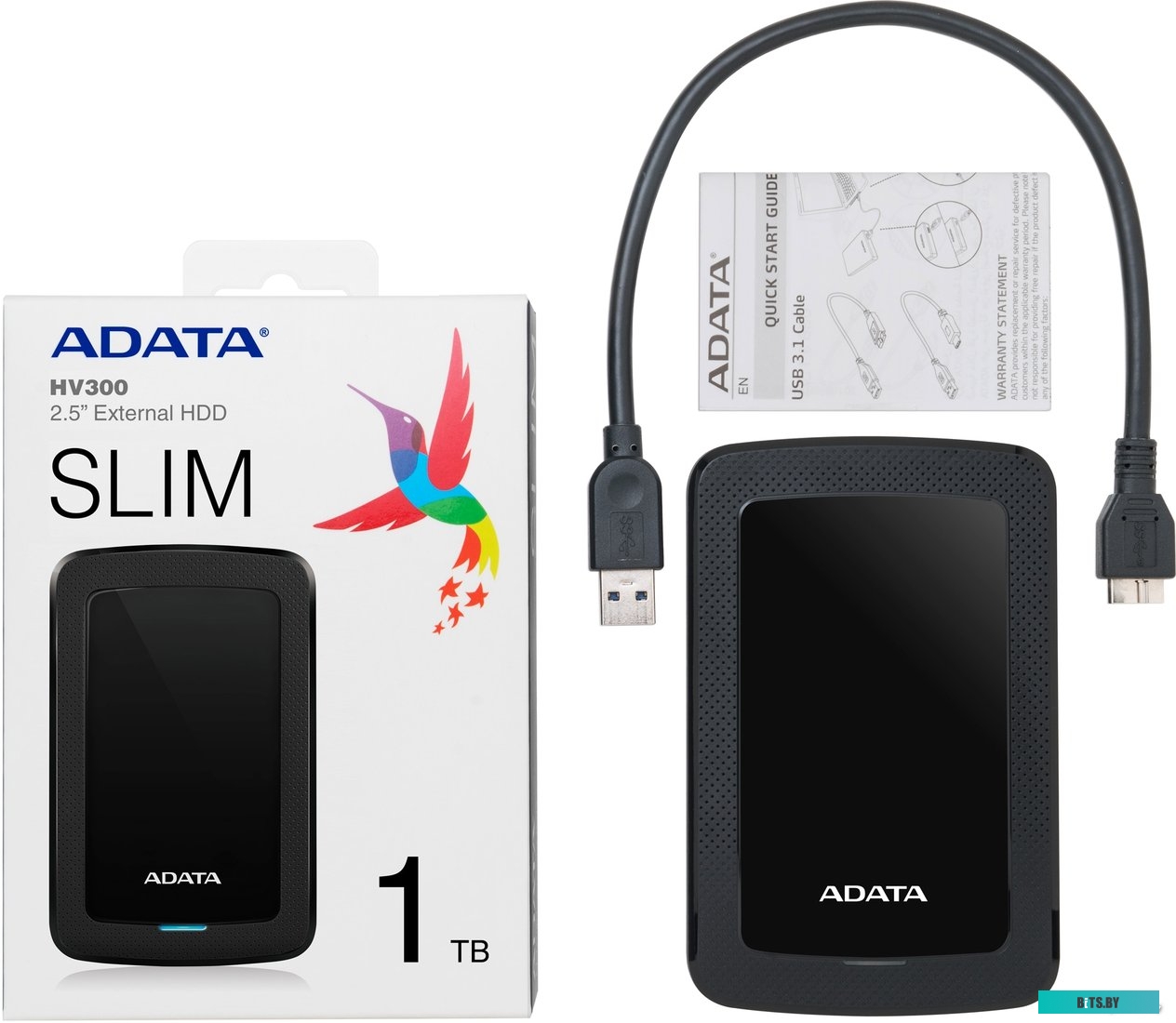 Внешний жесткий диск ADATA HV300 AHV300-1TU31-CBK 1TB (черный)