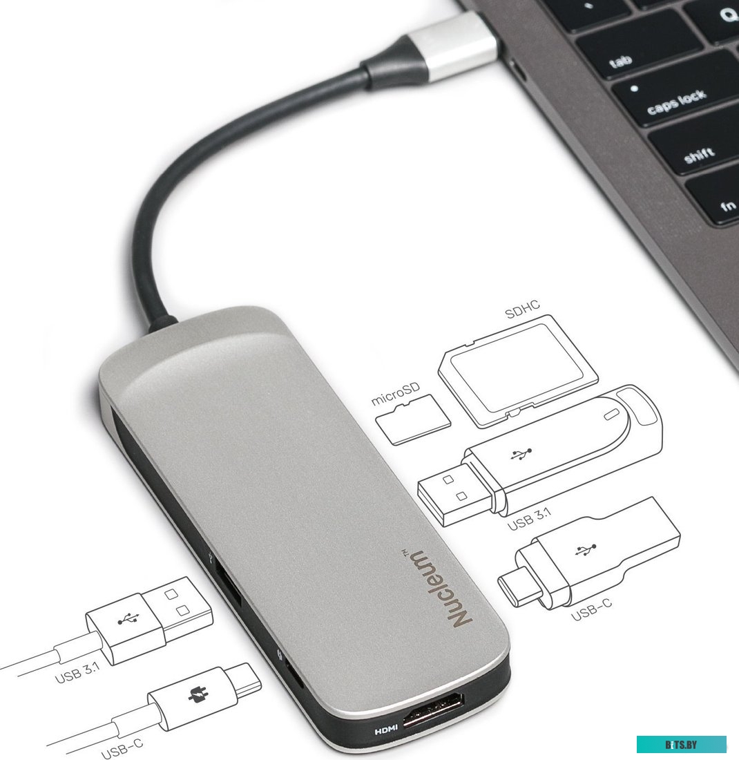 Концентратор USB (Хаб) Kingston Nucleum <C-HUBC1-SR-EN>