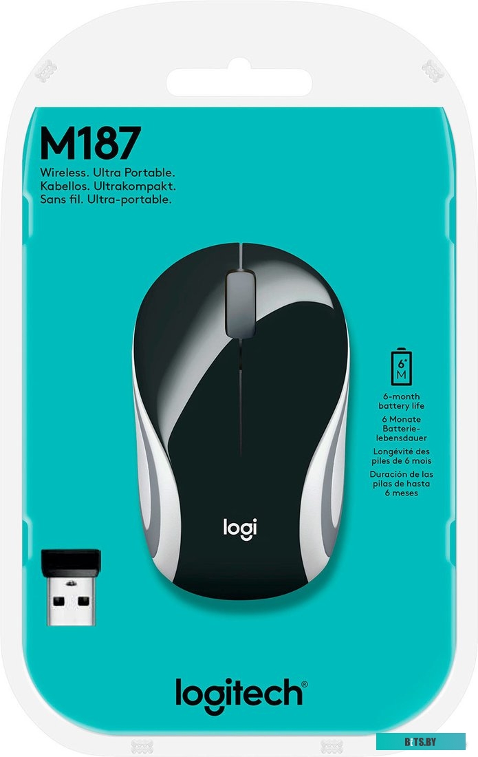 Мышь Logitech M187 (черный/серый) <910-002731>