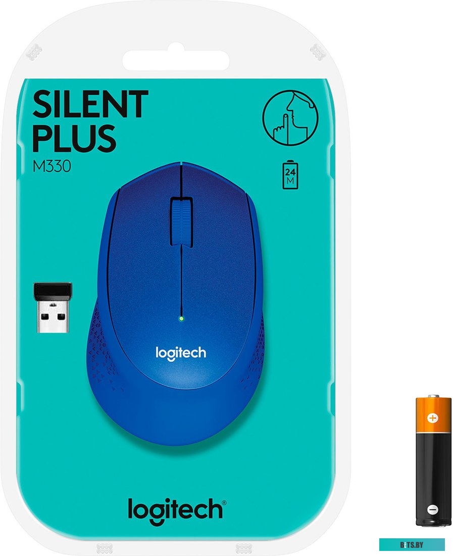 Мышь Logitech M330 Silent Plus (синий)