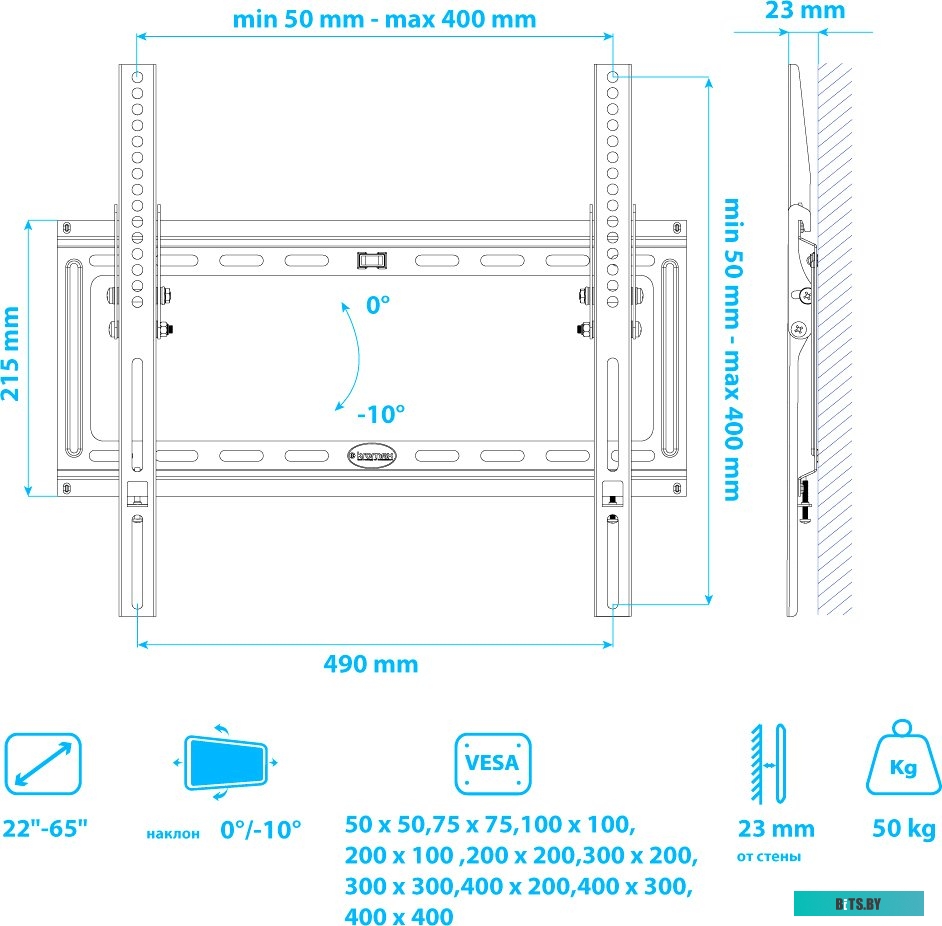 Кронштейн kromax IDEAL-4 темно-серый