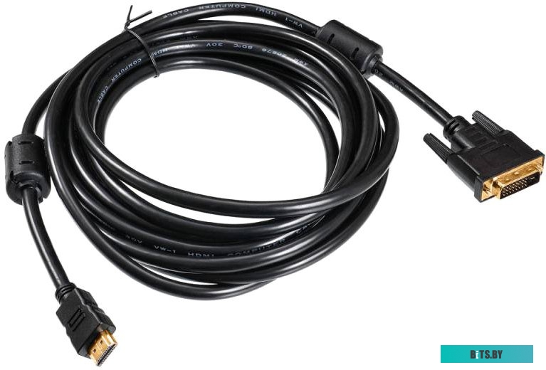 Кабель Buro HDMI-19M-DVI-D-5M