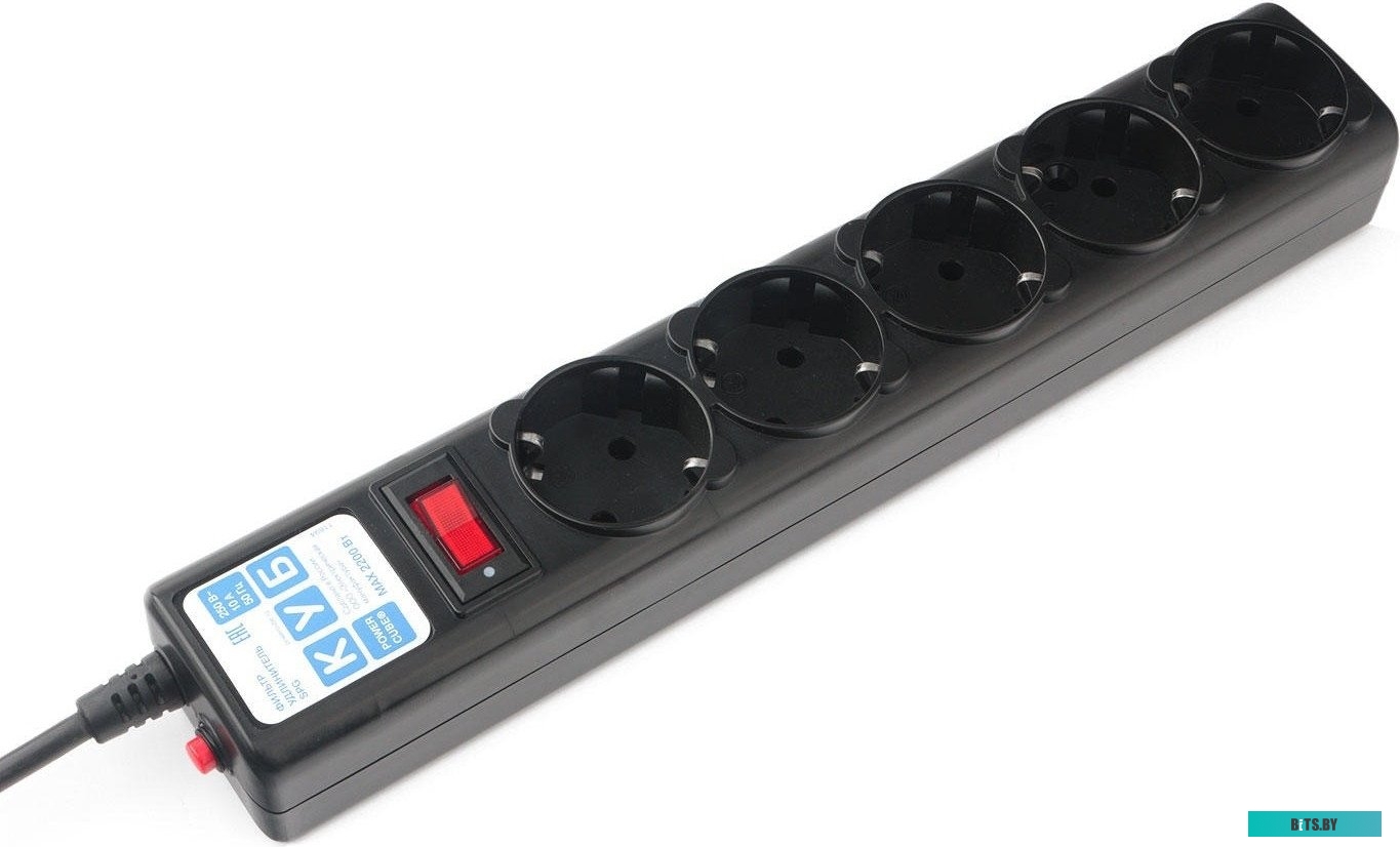 Удлинитель Power Cube 5 розеток, черный, 1.9 м (SPG-B-6-BLACK)