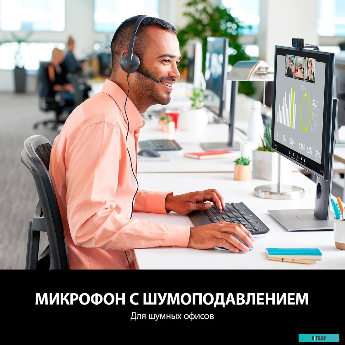 Наушники (Гарнитура) Logitech USB Headset H340