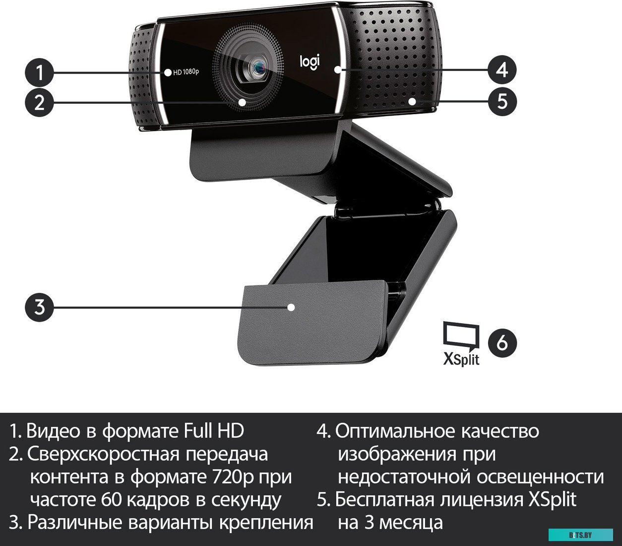 Веб-камеры Logitech C922 Pro Stream <960-001088>
