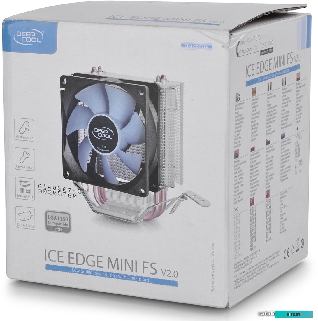 Кулер Deepcool Universal IceEdge Mini FS V2.0 (S-1155/775/1156/AM3+/FM2+, 2000RPM, 25dBA, 28CFM, Al+Cu+2HP, 95W) RTL