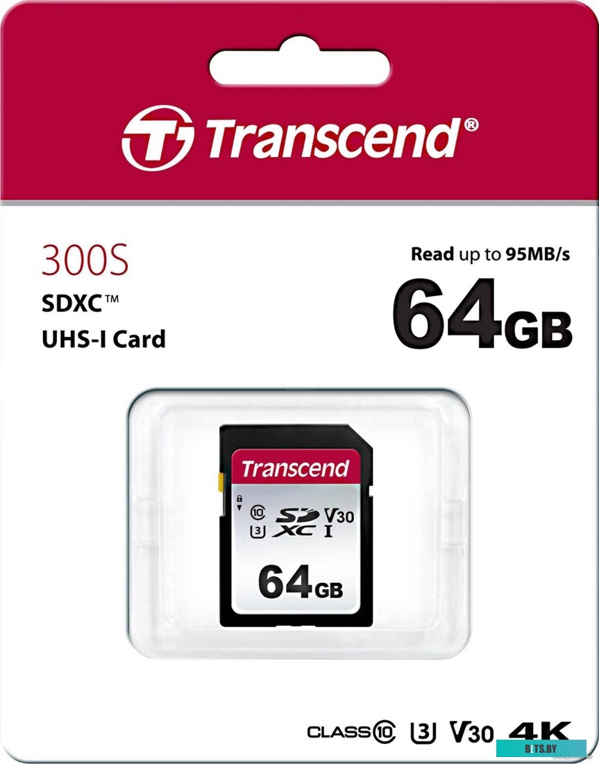 Карта памяти Transcend SDXC 300S 64GB <TS64GSDC300S>