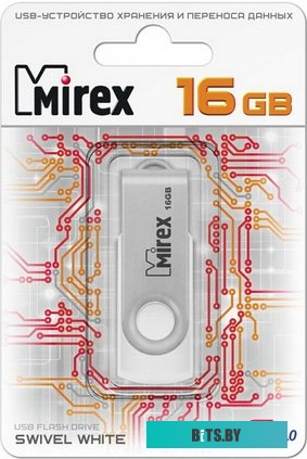 USB накопитель (Флешка) Mirex SWIVEL WHITE 16GB (13600-FMUSWT16)