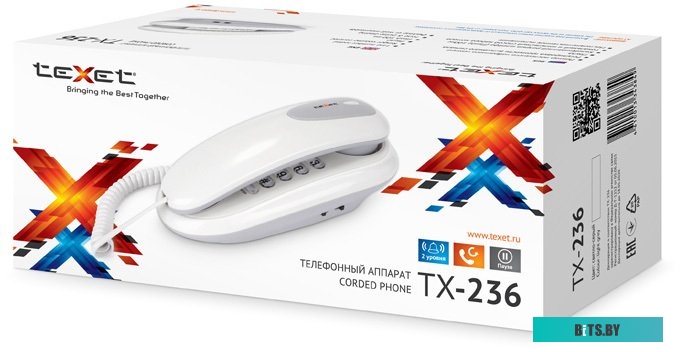 Телефонный аппарат teXet TX-236 (светло-серый)