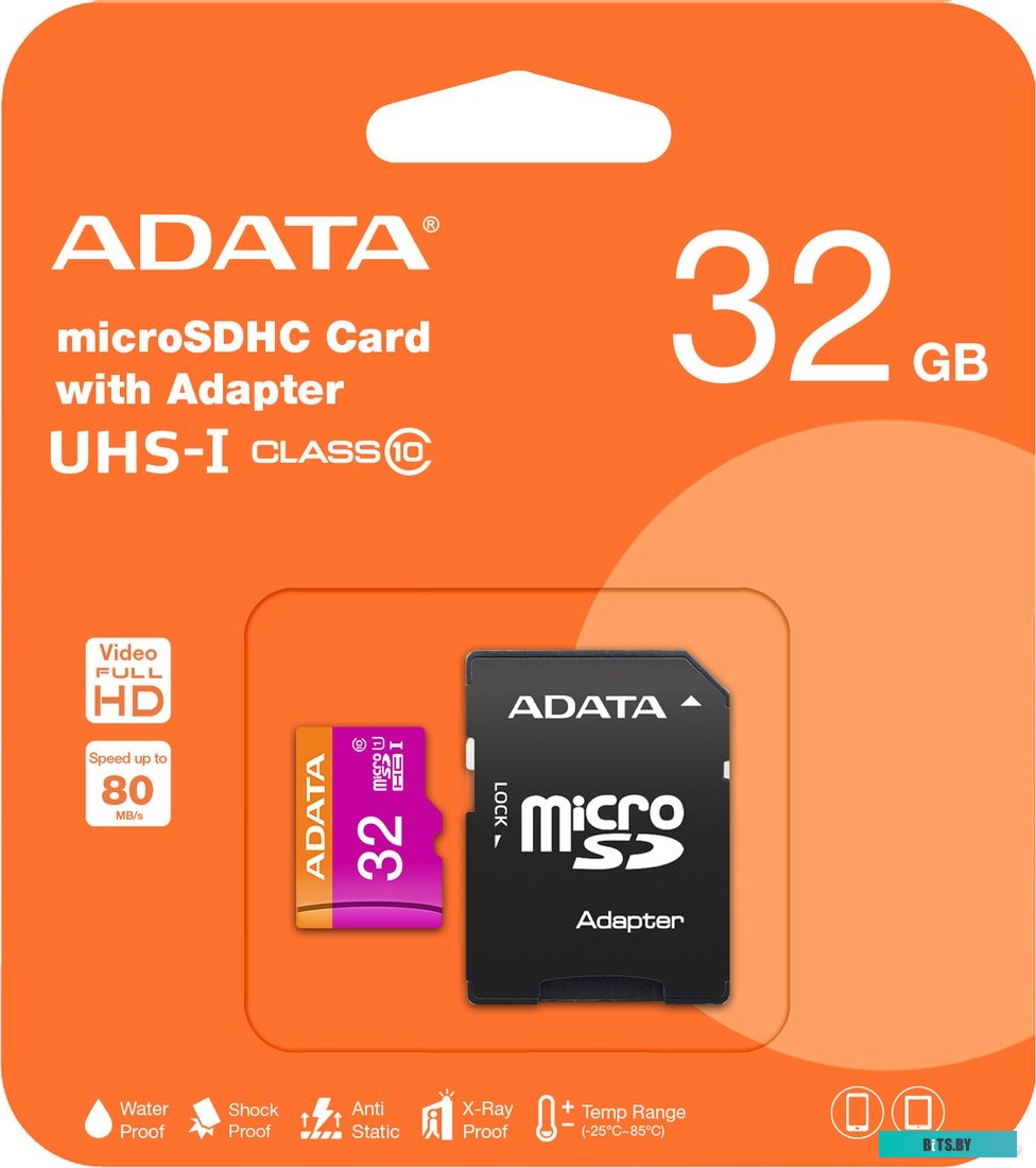 Карта памяти ADATA Premier microSDHC UHS-I U1 (10 Class) 32 Gb (AUSDH32GUICL10-RA1)