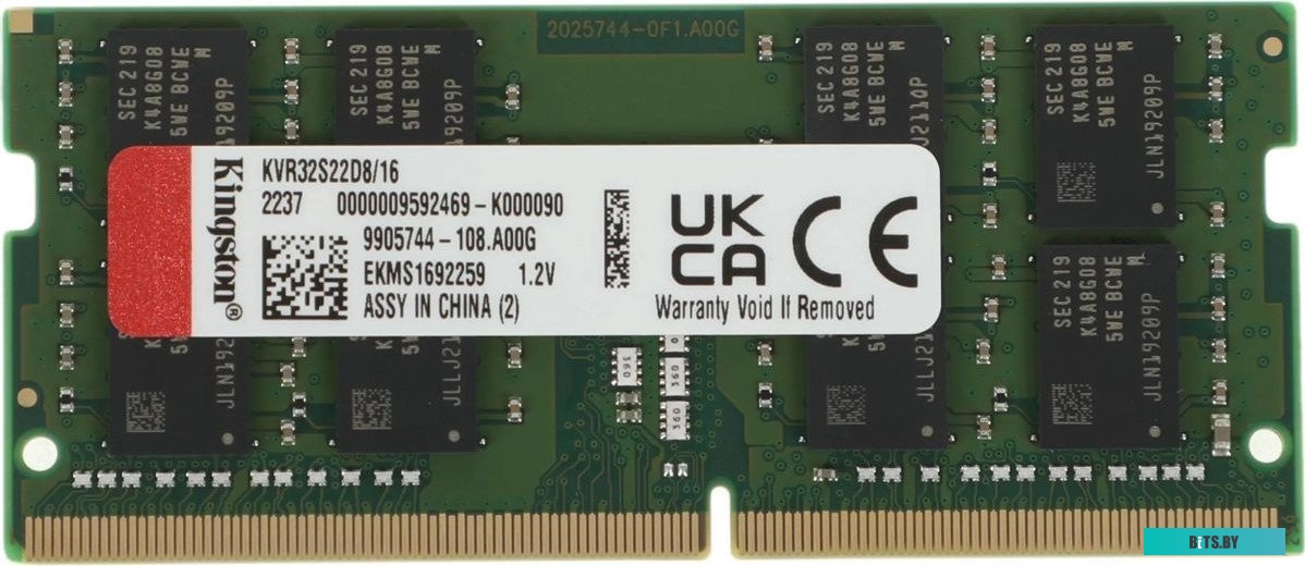 Модуль памяти Kingston 16GB DDR4 SODIMM PC4-25600 KVR32S22D8/16