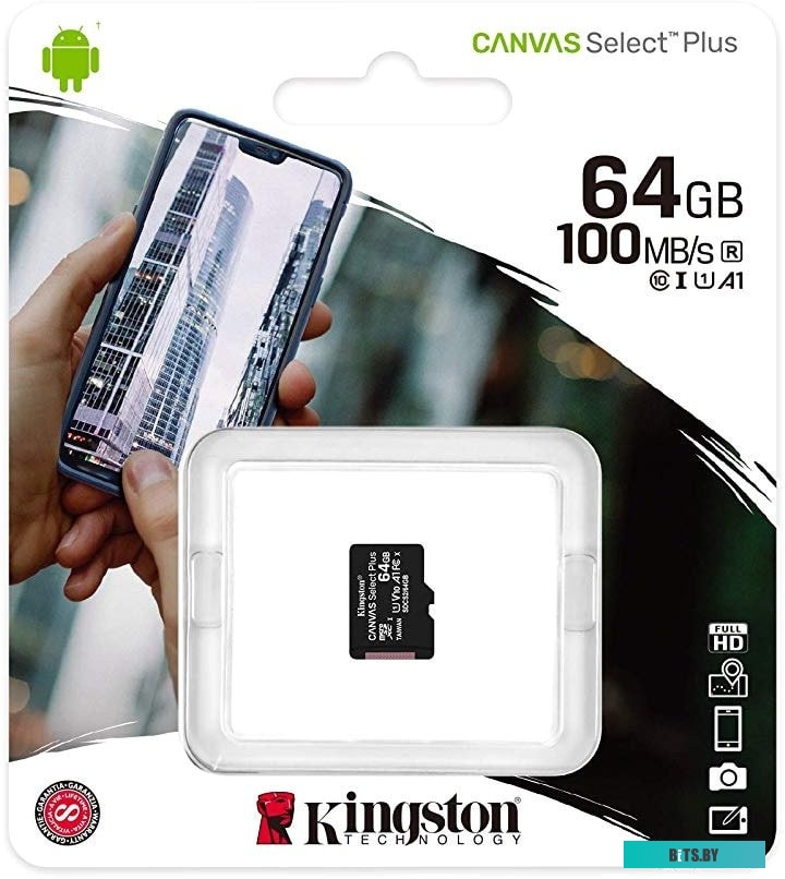Карта памяти Kingston Canvas Select Plus microSDXC 64GB <SDCS2/64GBSP>