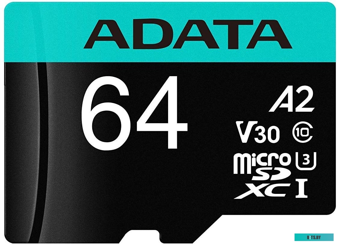 Карта памяти ADATA Premier Pro AUSDX64GUI3V30SA2-RA1 microSDXC 64GB (с адаптером)