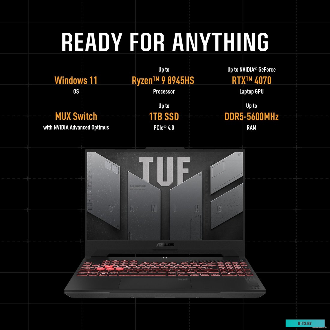 Ноутбук ASUS TUF Gaming A15 FA507UI-LP179 Mecha Gray (90NR0I65-M008D0) 90NR0I65-M008D0