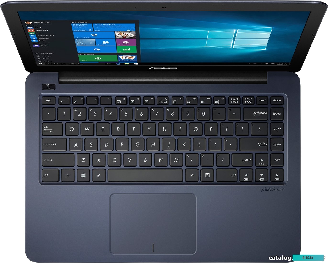 E402SA <Intel C N3050, 2ГБ, 500Гб, w/o ODD, 14"(1366x768), HDCam, WF, Bt, DOS, 2*USB, HDMI, VGA, LAN, Blue, 32WH>