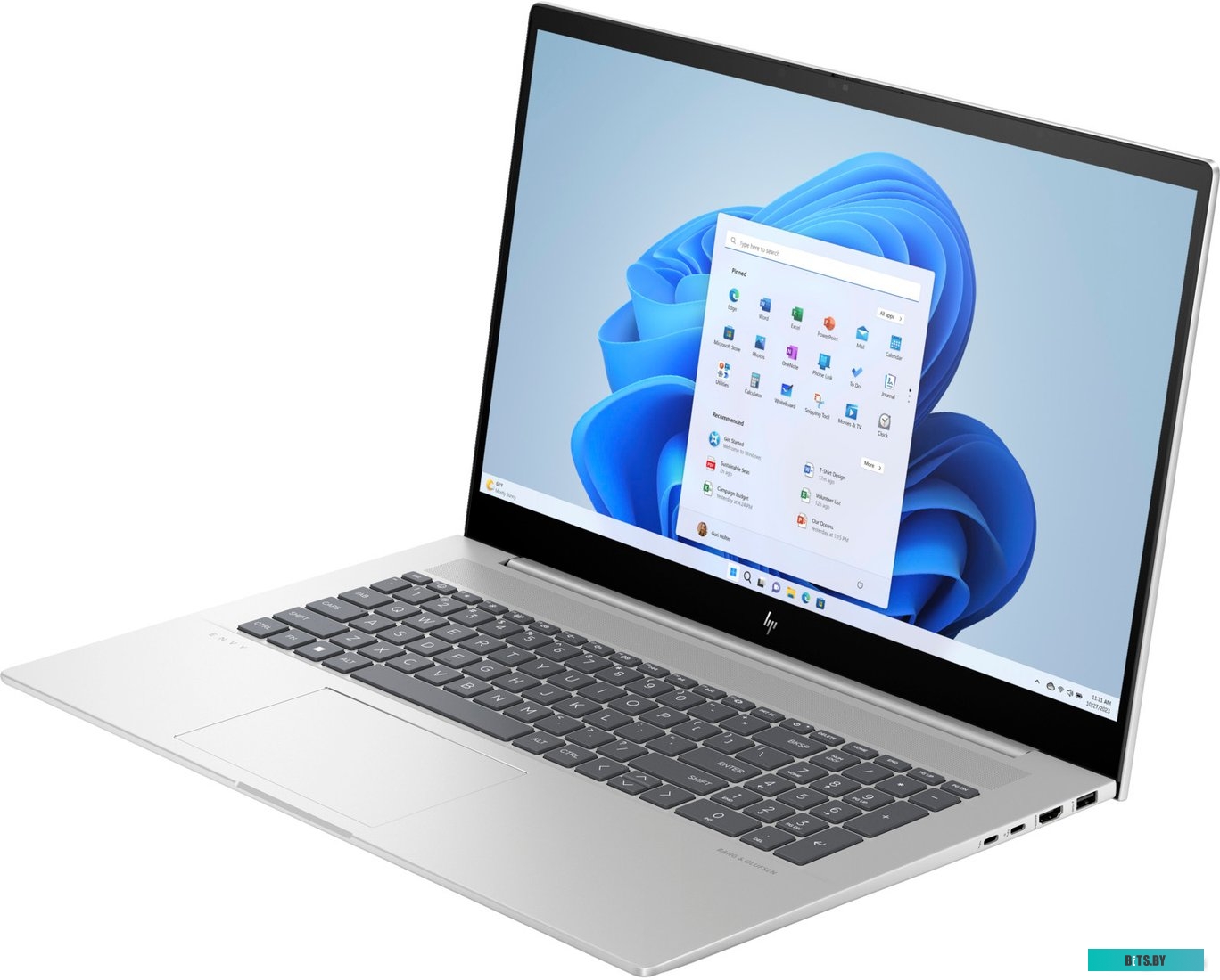 8F5Q3EA Ноутбук HP Envy 17-cw0007ci Core i7 13700H 16Gb SSD512Gb Intel Iris Xe graphics 17.3" IPS FHD (1920x1080) Windows 11 Home silver WiFi BT Cam (