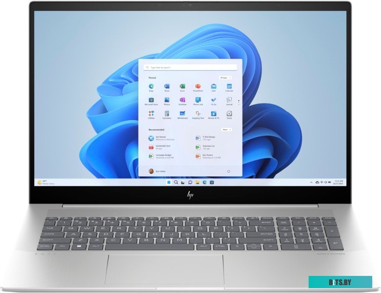 8F5Q3EA Ноутбук HP Envy 17-cw0007ci Core i7 13700H 16Gb SSD512Gb Intel Iris Xe graphics 17.3" IPS FHD (1920x1080) Windows 11 Home silver WiFi BT Cam (