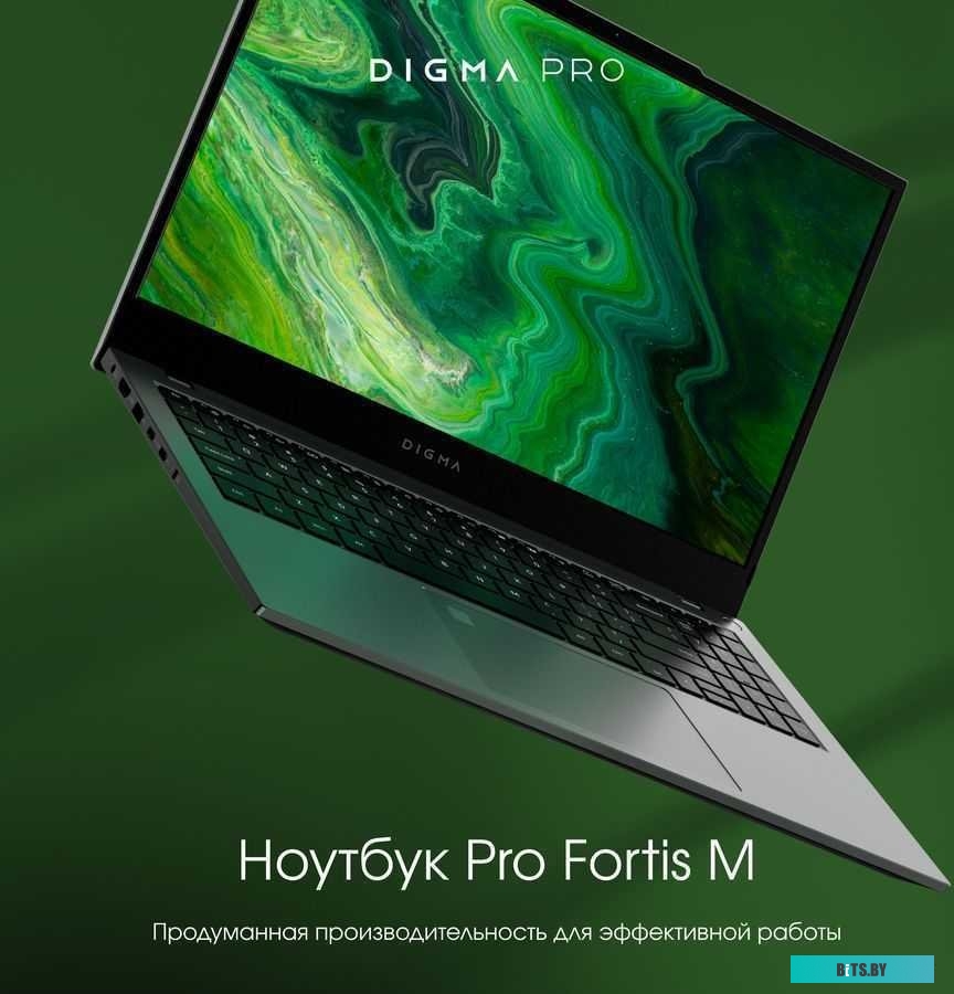 DN17P5-8DXW02 Ноутбук DIGMA PRO Fortis M DN17P5-8DXW02, 17.3", IPS, Intel Core i5 1035G1 1.0ГГц, 4-ядерный, 8ГБ LPDDR4x, 512ГБ SSD,  Intel UHD Graphic