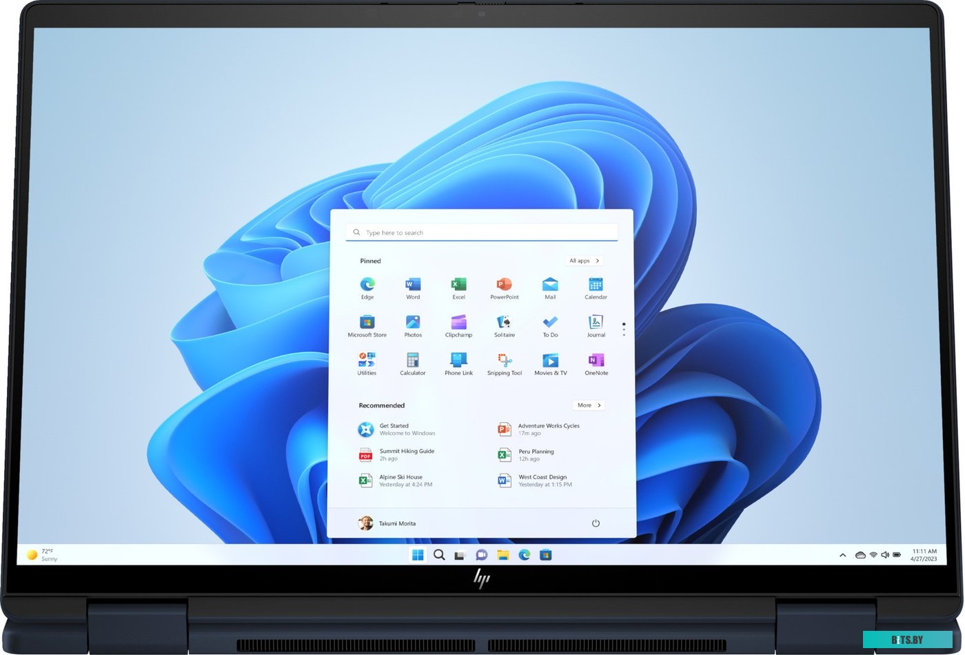 A1AB3EA Ноутбук HP Envy x360 14-fc0017ci Core Ultra 5 125U 16Gb SSD512Gb Intel Graphics 14" IPS Touch WUXGA (1920x1200) Windows 11 Home blue WiFi BT C