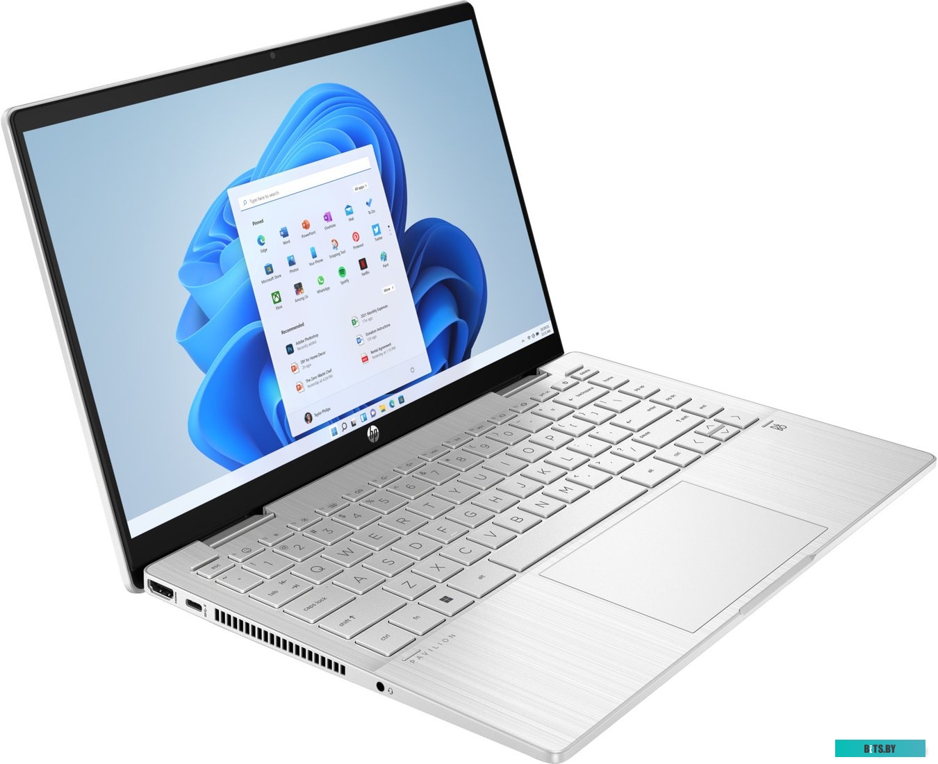 Ноутбук HP Pavilion x360 14-ek1006nia Core i5 1335U 8Gb SSD512Gb Intel Iris Xe graphics 14" IPS Touch FHD (1920x1080) Windows 11 Home silver WiFi BT C