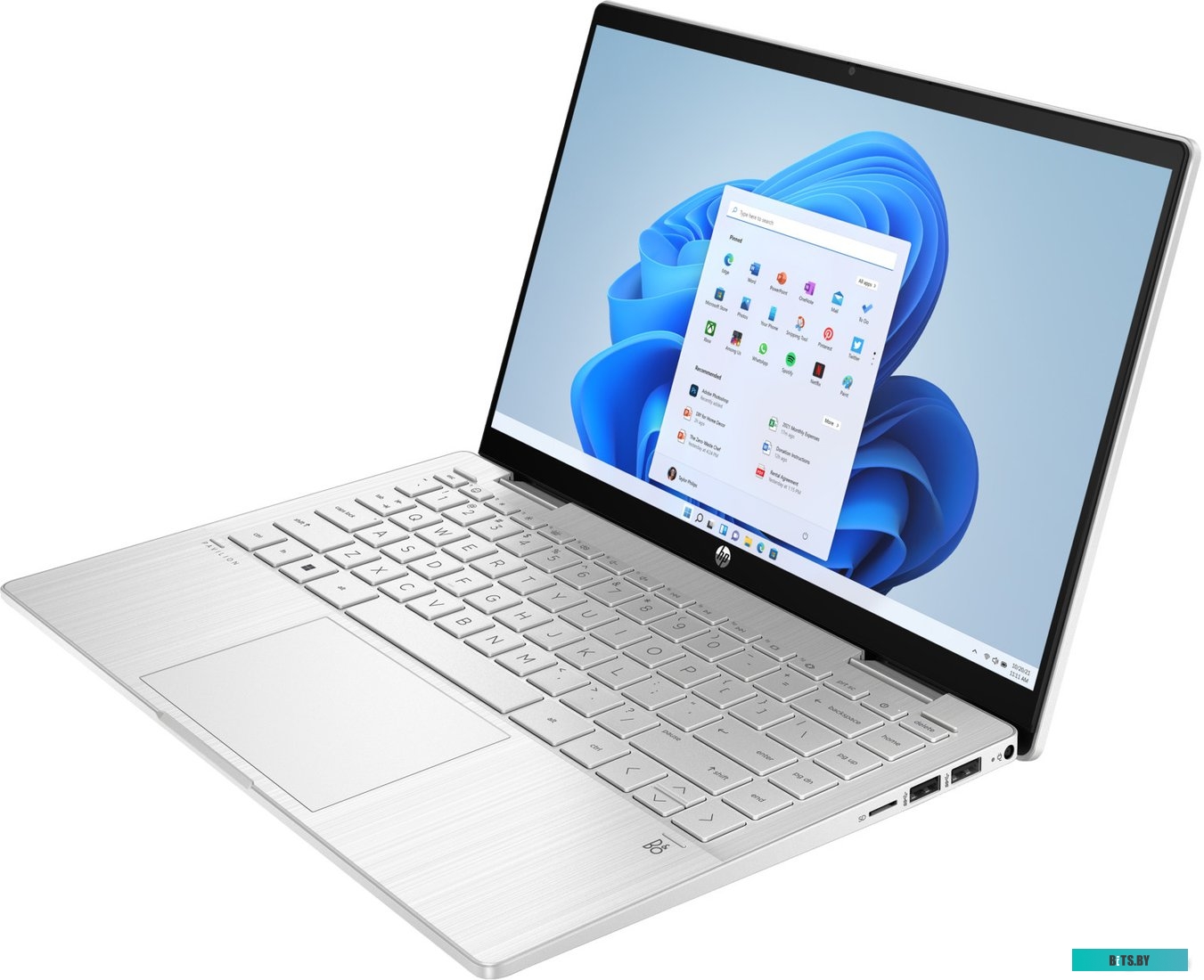 Ноутбук HP Pavilion x360 14-ek1006nia Core i5 1335U 8Gb SSD512Gb Intel Iris Xe graphics 14" IPS Touch FHD (1920x1080) Windows 11 Home silver WiFi BT C
